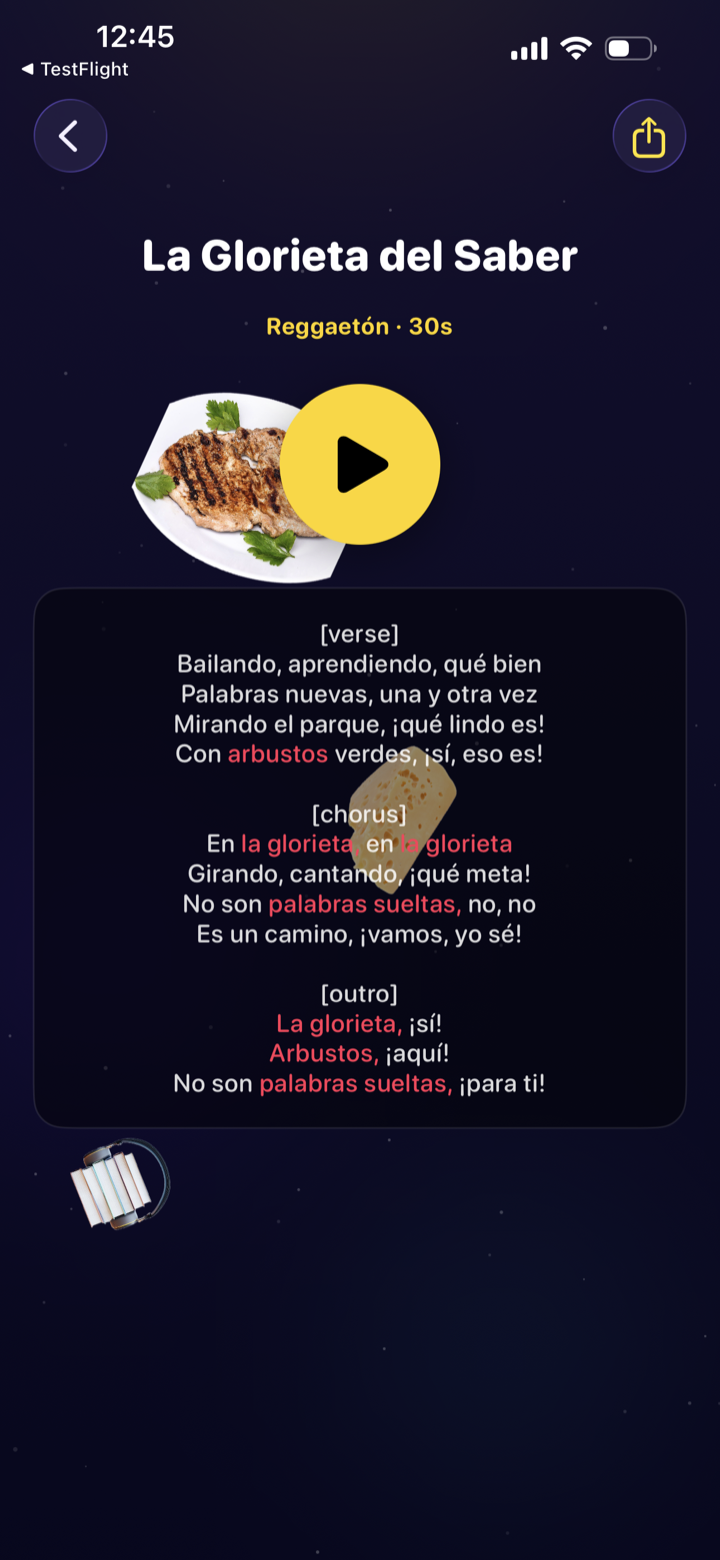 Madrid generates your song with lyrics