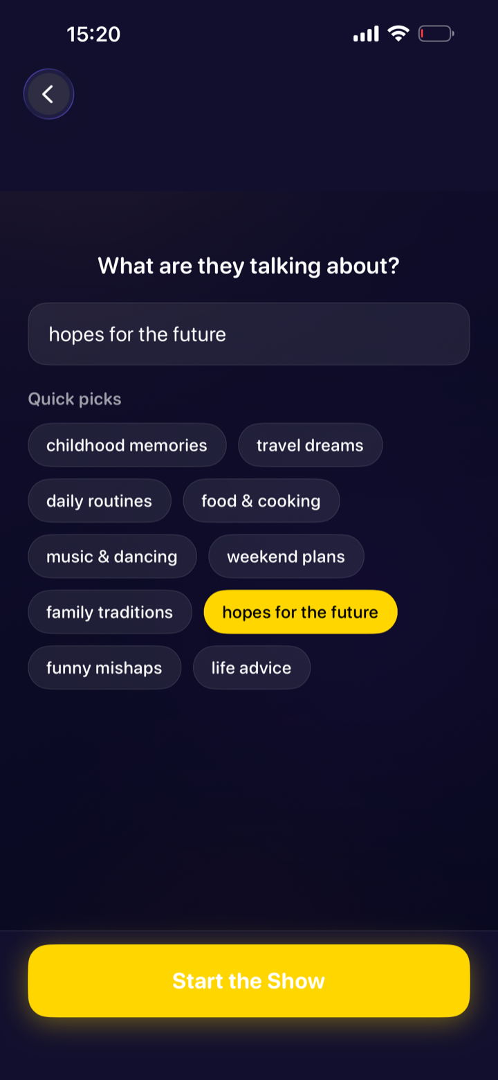 Choose what they talk about